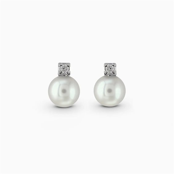 Orecchini Lucciole Gioielli Donna in Oro bianco Perla OR003/6 - OR003/6